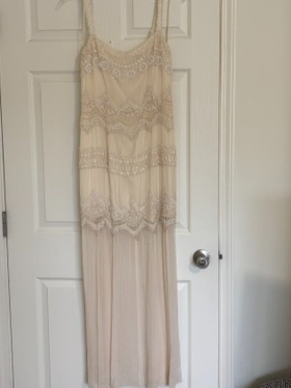 Gilar Ivory Vintage Style Beaded Dress